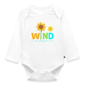 Wind turbine, wind energy, wind power - Organic Longsleeve Baby Bodysuit - white - Front