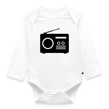 radio - Organic Longsleeve Baby Bodysuit - white - Front