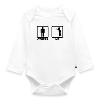 Ich als Dartspieler - Baby Bio-Langarm-Body - Weiß - Vorne