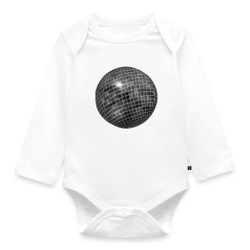 Geometric glitter sphere - Organic Longsleeve Baby Bodysuit - white - Front