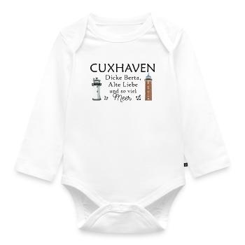 Cuxhaven, phares dessinés à la main, vieil amour - Body Bébé bio manches longues - blanc - Devant