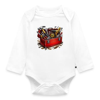 Toolbox of do-it-yourselfers - Organic Longsleeve Baby Bodysuit - white - Front