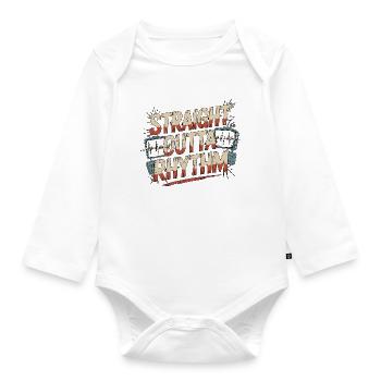 Cardiac Tech Straight Outta Rhythm Echo Tech - Baby Bio-Langarm-Body - Weiß - Vorne