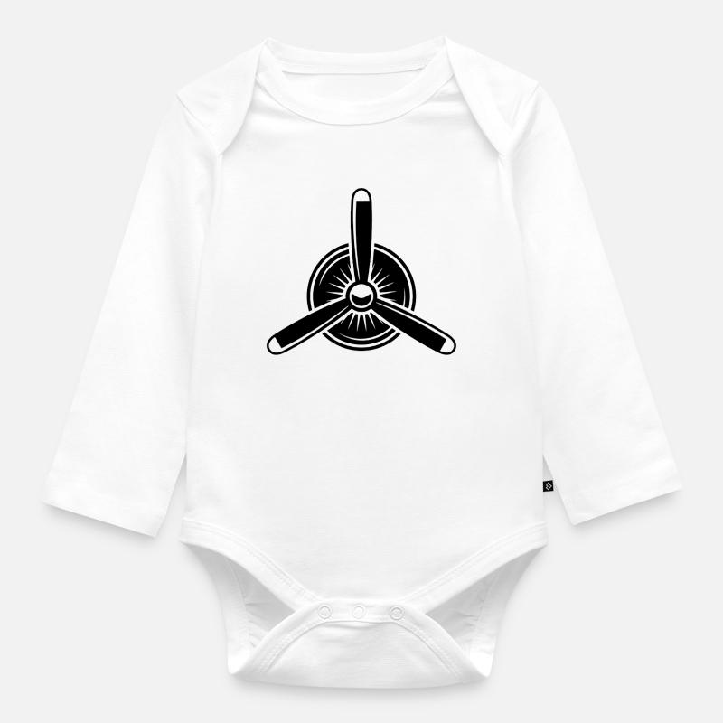 Propeller - Baby Bio-Langarm-Body - Weiß