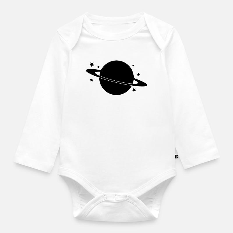 Planet - Baby Bio-Langarm-Body - Weiß