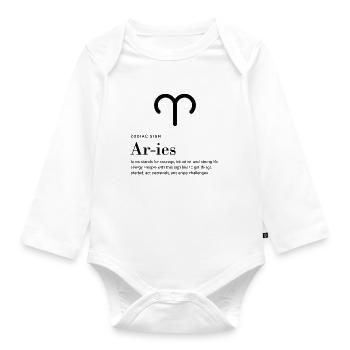 Aries - Zodiac sign - Baby Bio-Langarm-Body - Weiß - Vorne