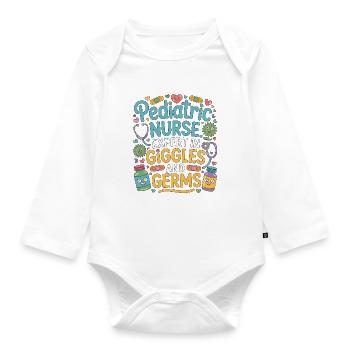 Pediatric Nurse Expert In Giggles And Healthcare - Organic Longsleeve Baby Bodysuit - white - Front