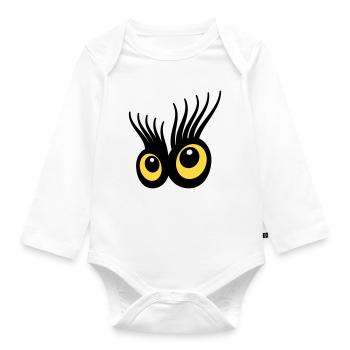 Yeux - Body Bébé bio manches longues - blanc - Devant