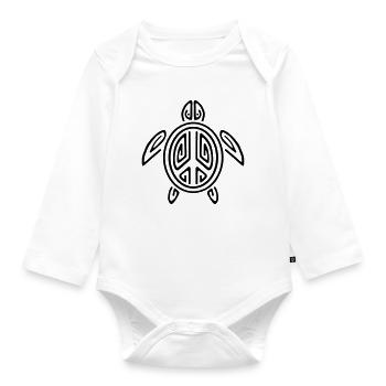Turtle Peace - Baby Bio-Langarm-Body - Weiß - Vorne