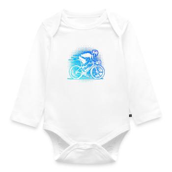 Roadbike motif with recognition value - Organic Longsleeve Baby Bodysuit - white - Front