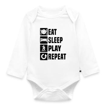 Floorball motif with recognition value - Organic Longsleeve Baby Bodysuit - white - Front