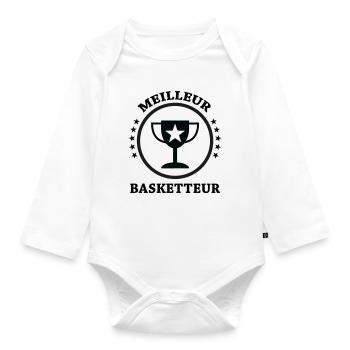 Meilleur Basketteur - Body Bébé bio manches longues - blanc - Devant