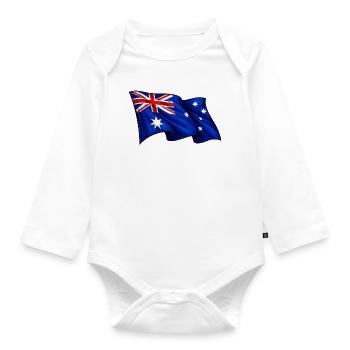 Drapeau australien Australie - Body Bébé bio manches longues - blanc - Devant