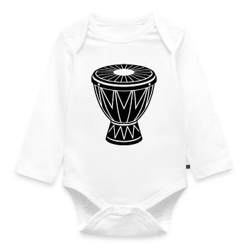 Conga africain - Body Bébé bio manches longues - blanc - Devant