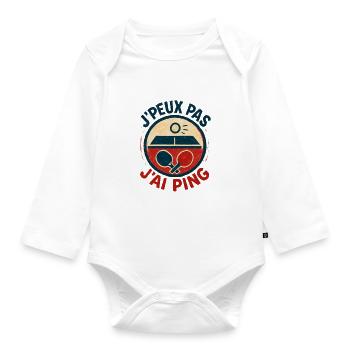 Ich kann nicht, ich ping. - Baby Bio-Langarm-Body - Weiß - Vorne