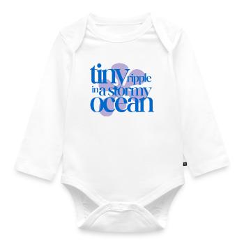Tiny ripple in a stormy ocean (lavender) - Organic Longsleeve Baby Bodysuit - white - Front