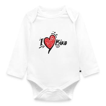 Heart Bike & Pedale - Baby Bio-Langarm-Body - Weiß - Vorne