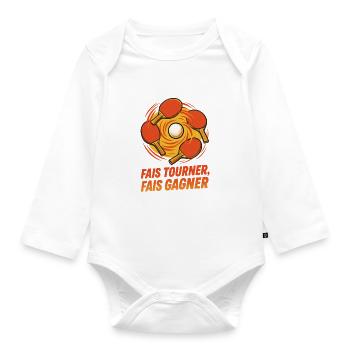 Spin Make Win - Ping Pong - Organic Longsleeve Baby Bodysuit - white - Front
