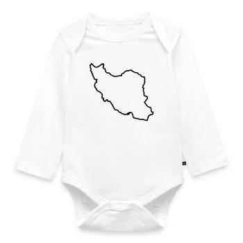 Iran Map Silhouette Persia - Organic Longsleeve Baby Bodysuit - white - Front