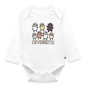 Vielfalt Schaf-Inklusion - Baby Bio-Langarm-Body - Weiß - Vorne