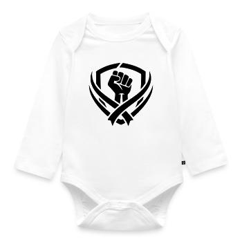 logo combat  - Body Bébé bio manches longues - blanc - Devant
