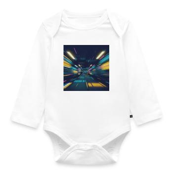 Neon Tunnel Subway Berlin - Organic Longsleeve Baby Bodysuit - white - Front