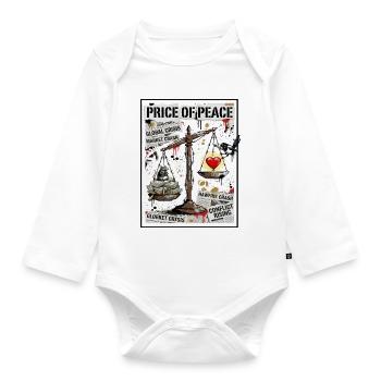 Price Of Peace Street Art - Organic Longsleeve Baby Bodysuit - white - Front