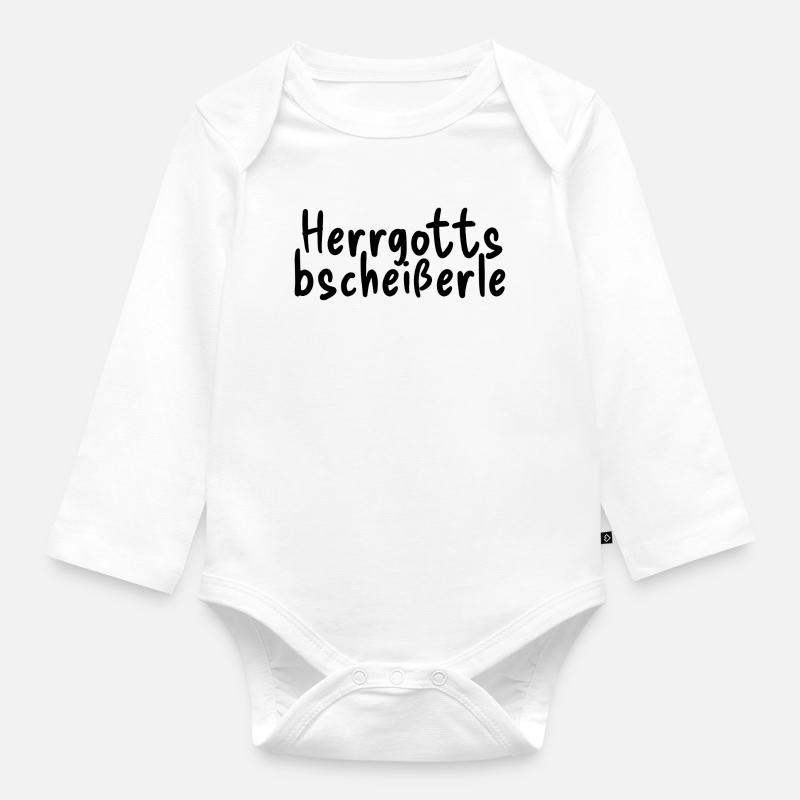 Herrgottsbscheißerle - Baby Bio-Langarm-Body - Weiß