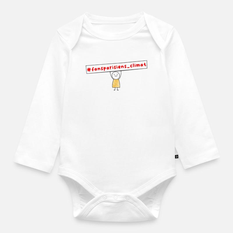 #fansparisiens_climat  - Body Bébé bio manches longues - blanc