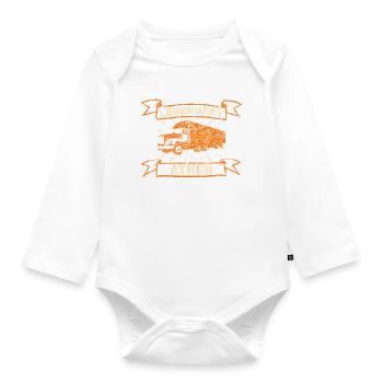 Legendary Truck Orange Athur - Organic Longsleeve Baby Bodysuit - white - Front