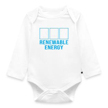 Erneuerbare Energien Solarzellen Photovoltaik - Baby Bio-Langarm-Body - Weiß - Vorne
