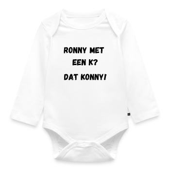 Ronny with a K - Organic Longsleeve Baby Bodysuit - white - Front