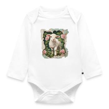 Lamm Vintage - Baby Bio-Langarm-Body - Weiß - Vorne