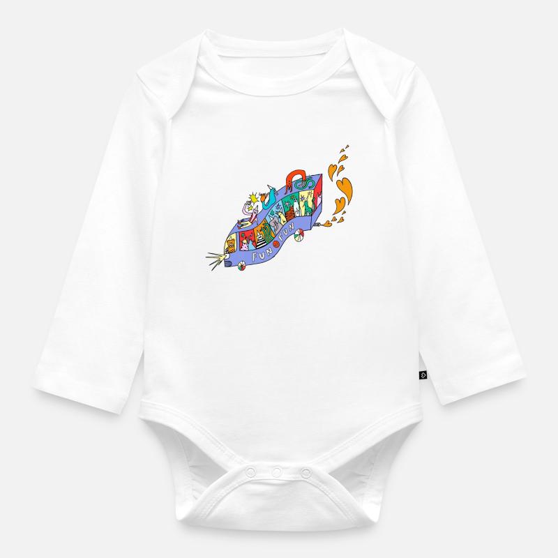 FUN_FUN_EXPRESS - Body Bébé bio manches longues - blanc