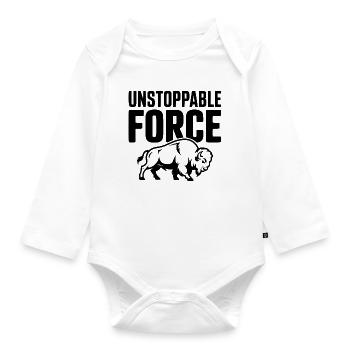 Unaufhaltsame Kraft - Baby Bio-Langarm-Body - Weiß - Vorne