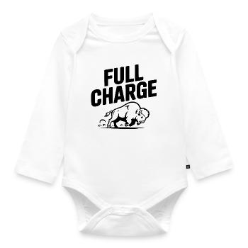 Full Charge - Organic Longsleeve Baby Bodysuit - white - Front