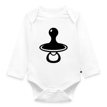 Baby pacifier - Organic Longsleeve Baby Bodysuit - white - Front