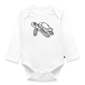 Turtle Turtles - Organic Longsleeve Baby Bodysuit - white - Front