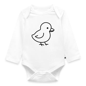 Ein niedliches Küken passend zu Ostern - Baby Bio-Langarm-Body - Weiß - Vorne