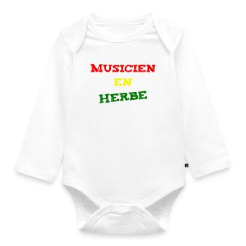 ANGEHENDER MUSIKER! (Reggae, Ska, Dub) - Baby Bio-Langarm-Body - Weiß - Vorne