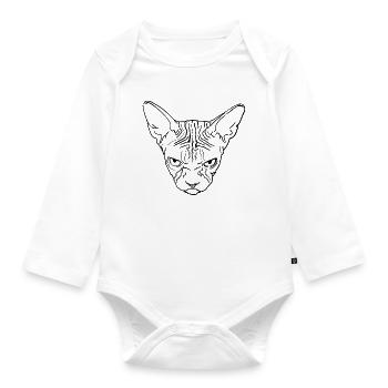 Sphinx Head - Organic Longsleeve Baby Bodysuit - white - Front