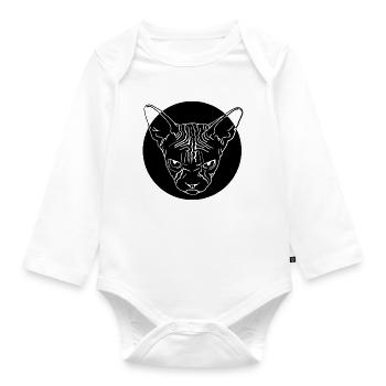 Sphinx Head - Organic Longsleeve Baby Bodysuit - white - Front