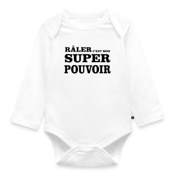 Complaining is my SUPERPOWER - Organic Longsleeve Baby Bodysuit - white - Front