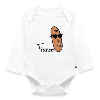 France Baguette - Organic Longsleeve Baby Bodysuit - white - Front