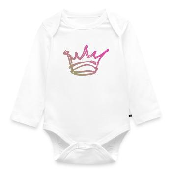 Gradient Crown Sketch - Organic Longsleeve Baby Bodysuit - white - Front