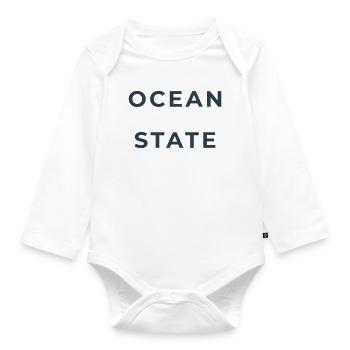 OCEAN STATE - Baby Bio-Langarm-Body - Weiß - Vorne