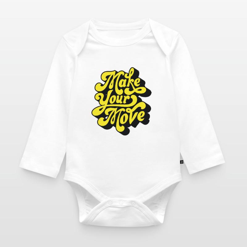 Make Your Move – Neon Script Organic Longsleeve Baby Bodysuit