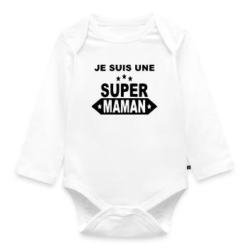 Ich bin eine großartige Mutter - Baby Bio-Langarm-Body - Weiß - Vorne
