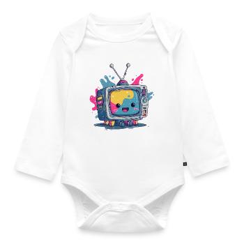 Kunterbunter TV-Kumpel - Baby Bio-Langarm-Body - Weiß - Vorne