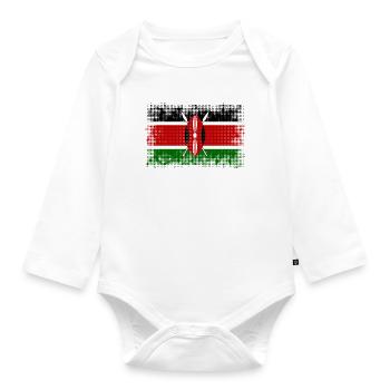 Pays du drapeau Kenya - Body Bébé bio manches longues - blanc - Devant